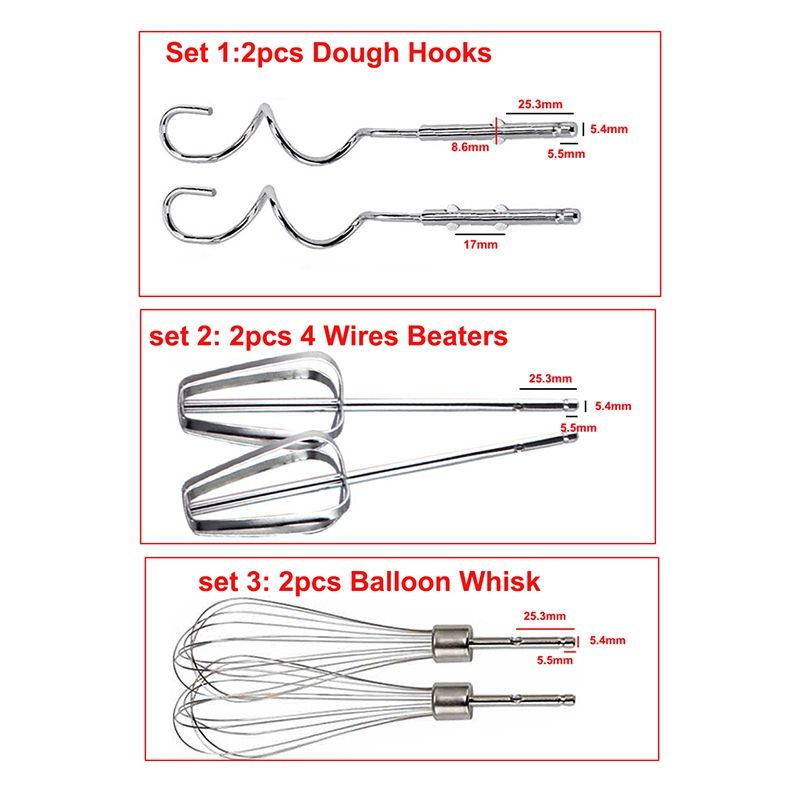 Electric Egg Mixer Parts Set For Electric Balloon Whisk