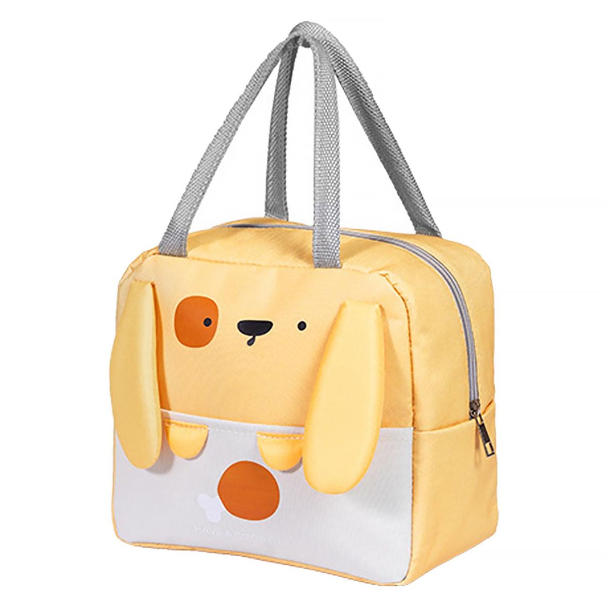 Lunch Box Container Adorable Animal Pattern Insulated Lunch Bag Yellow