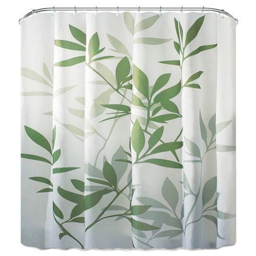 Leaf Printed Shower Waterproof Polyester Toilet Partition
