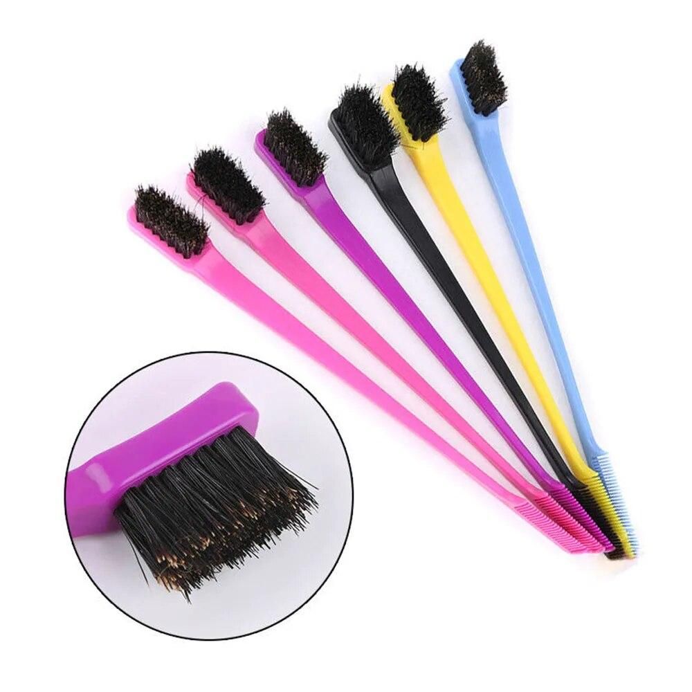 Edge Control Brush Double Sided Comb Smooth Natural Look Polish Hair Assort Hair Styling Hair Brush Beauty Tools 1PC