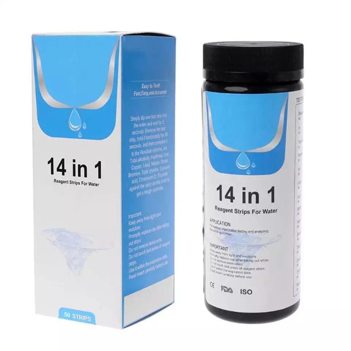 50 PCS Pool And Spa Test Strips,14-in-1 Swimming Pool Water