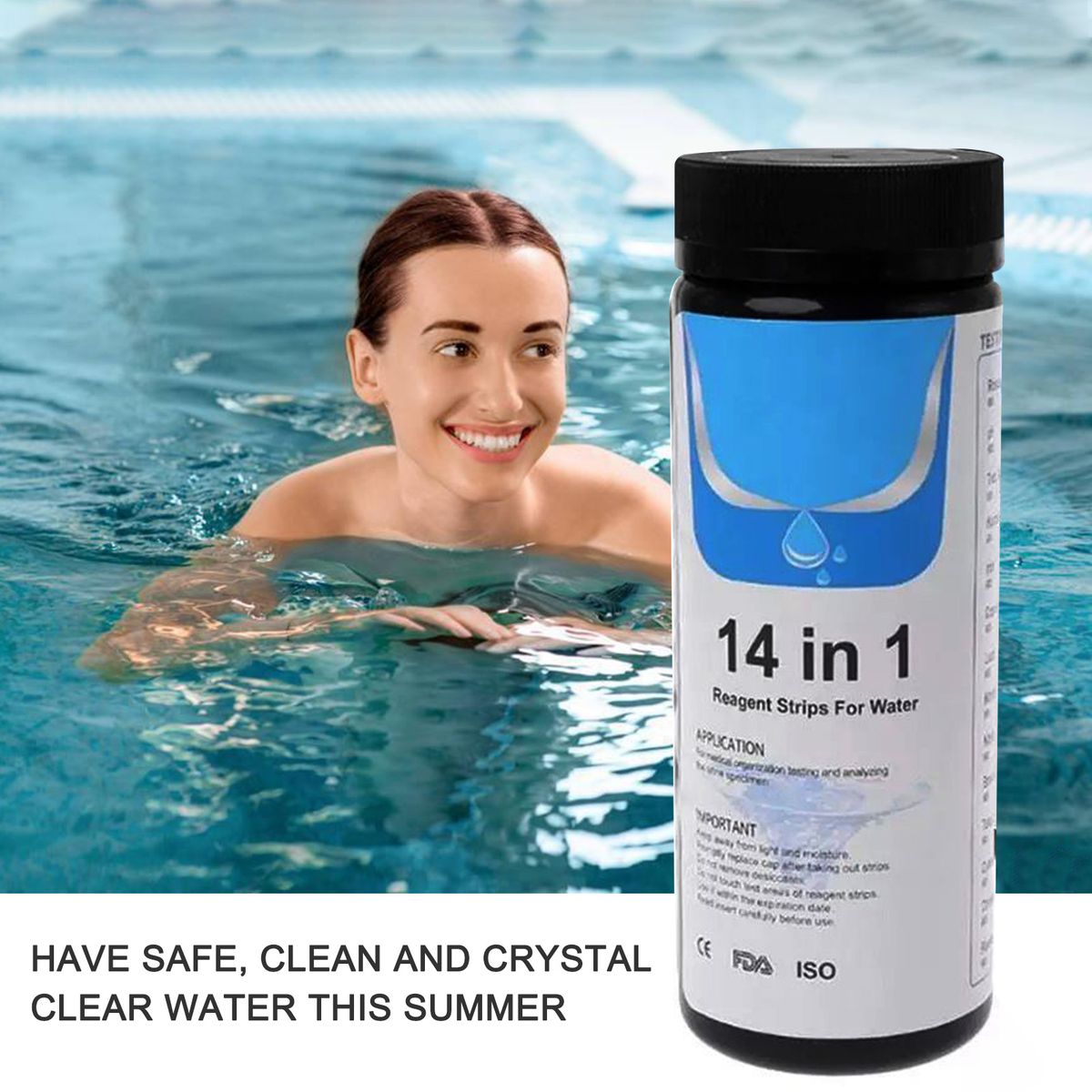 50 PCS Pool And Spa Test Strips,14-in-1 Swimming Pool Water