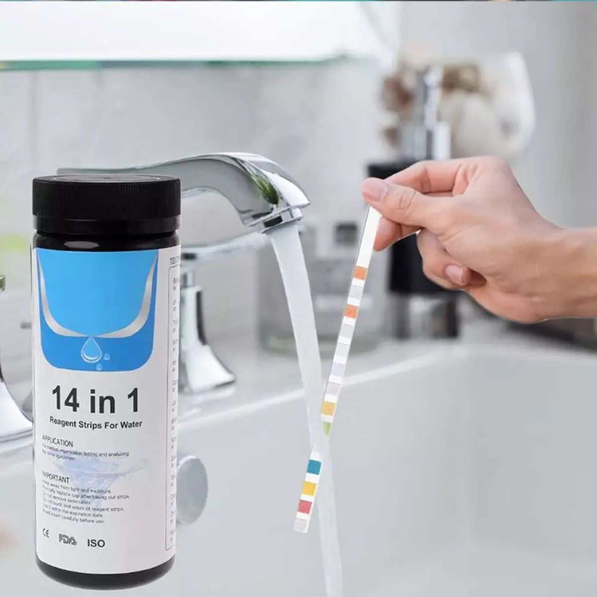 50 PCS Pool And Spa Test Strips,14-in-1 Swimming Pool Water