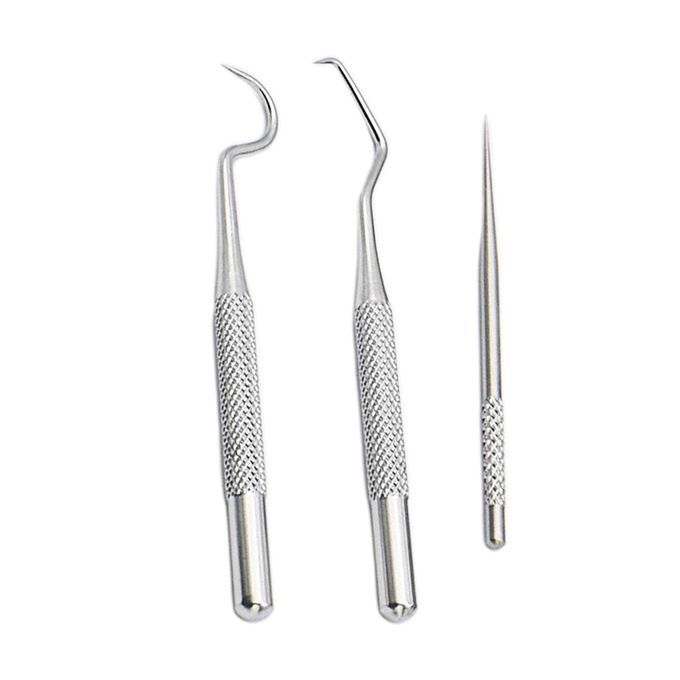 Pocket Stainless Steel Toothpick Kit Tooth Flossing 3Pcs Large Kit