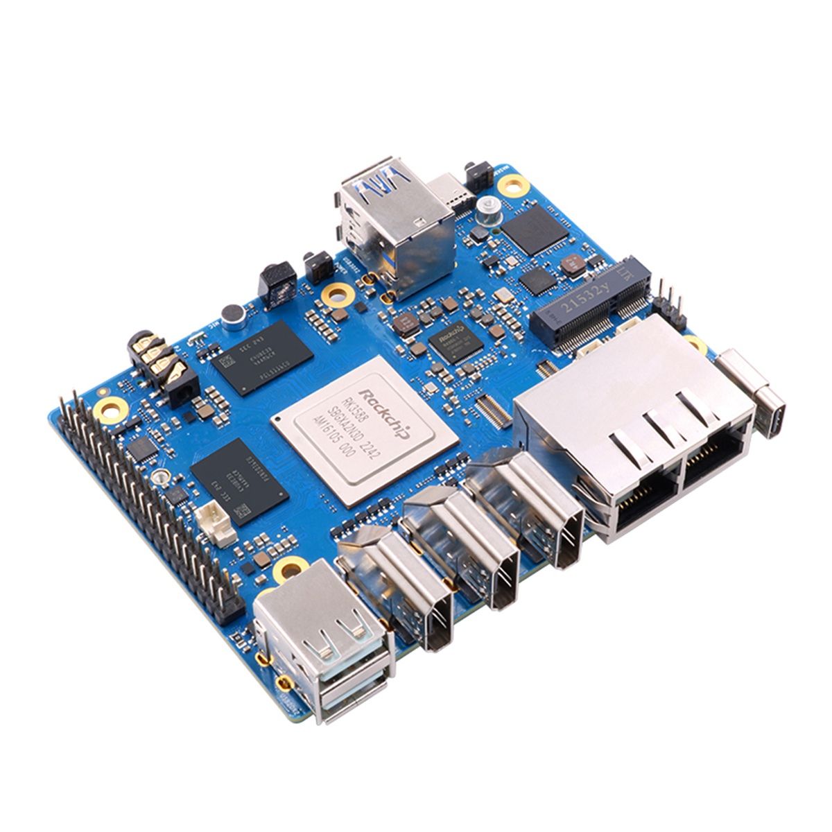 For Orange Pi 5 Plus Development Board 8G+32G Memory Card RK3588 64Bit 2.5G M.2 Slot Support 2230 Wi-Fi 6 BT Module