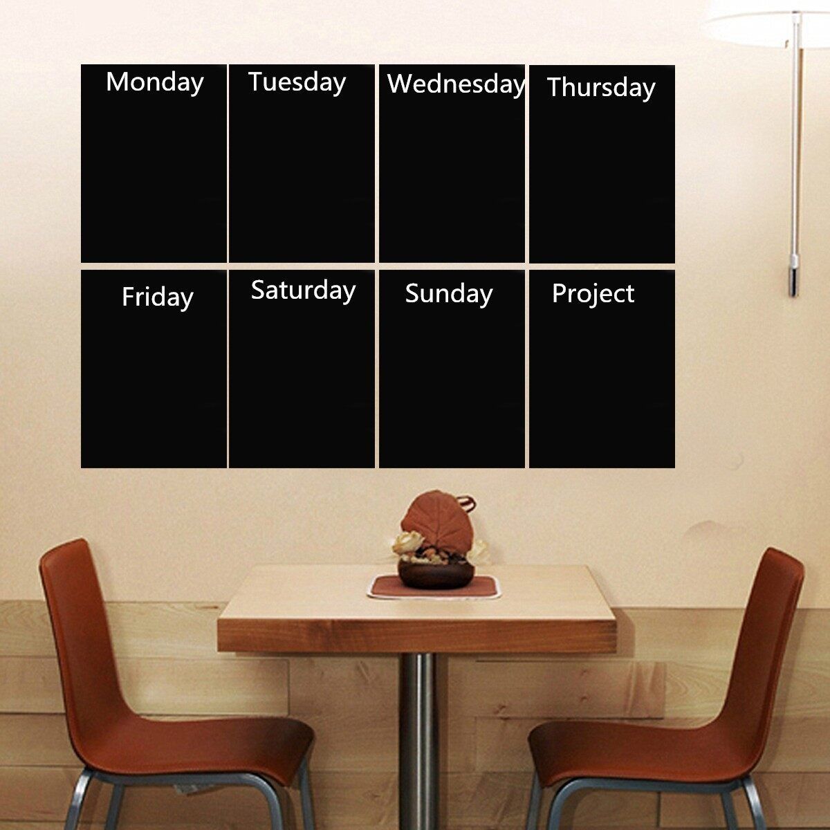 8pcs Black A4 Paper Chalkboard Wall Sticker Removable Blackboard Home Decal