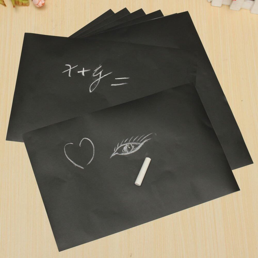 8pcs Black A4 Paper Chalkboard Wall Sticker Removable Blackboard Home Decal