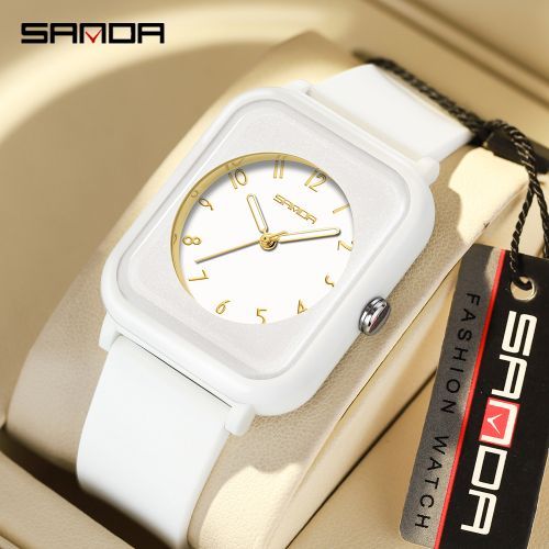 Sanda Ladies Unisex Student Watch Waterproof Sports Square Clock 6127
