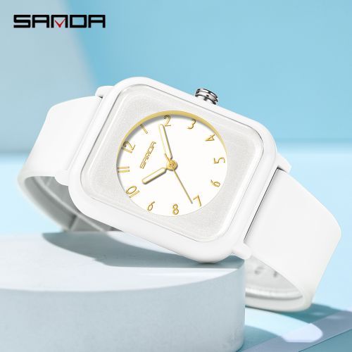 Sanda Ladies Unisex Student Watch Waterproof Sports Square Clock 6127