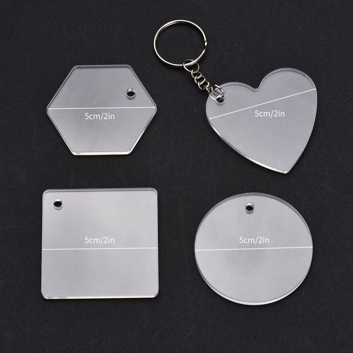 50PCS Acrylic Keychain Blanks Ornaments For Vinyl