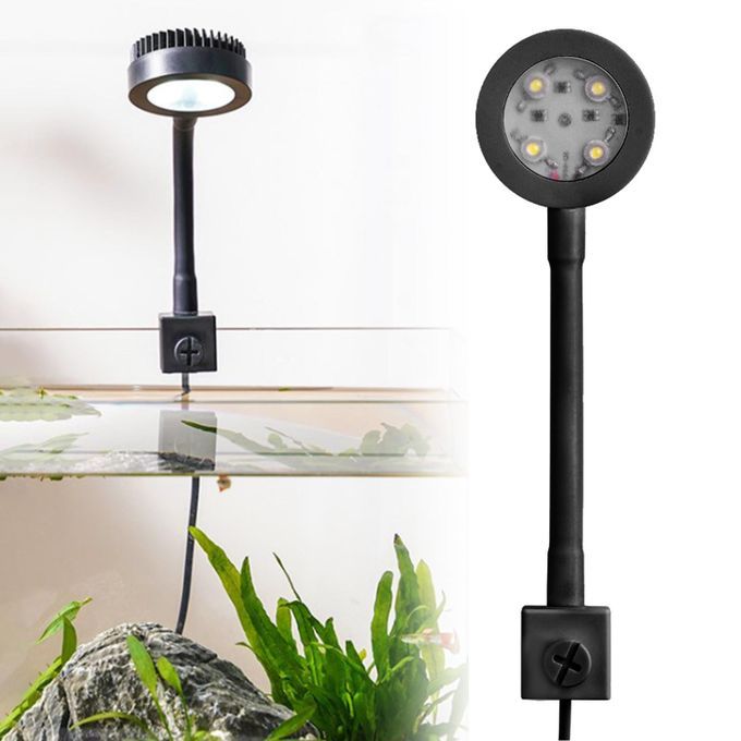 Small Fish Tank Light Aquatic Plants Spotlight Aquarium Light Black