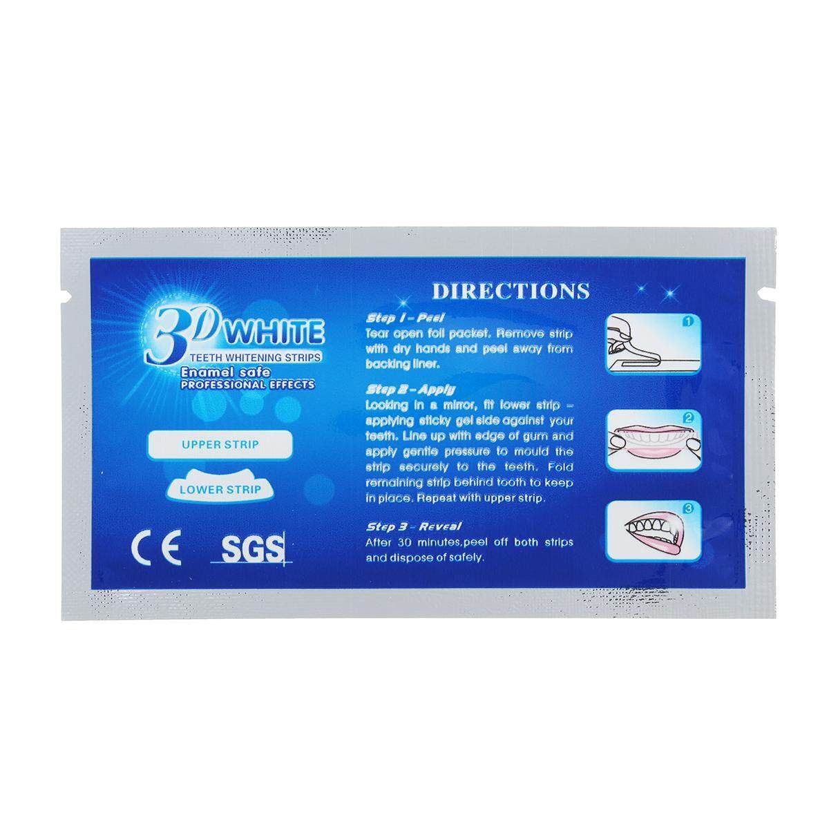 3D White Teeth 28 Strips 14 Pouches Kit Home Bleaching Whitestrips