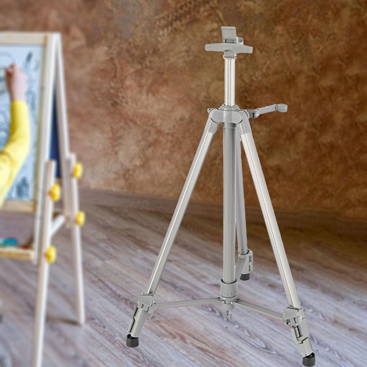 Artist Easel Stand Adjustable Height Drawing Grey