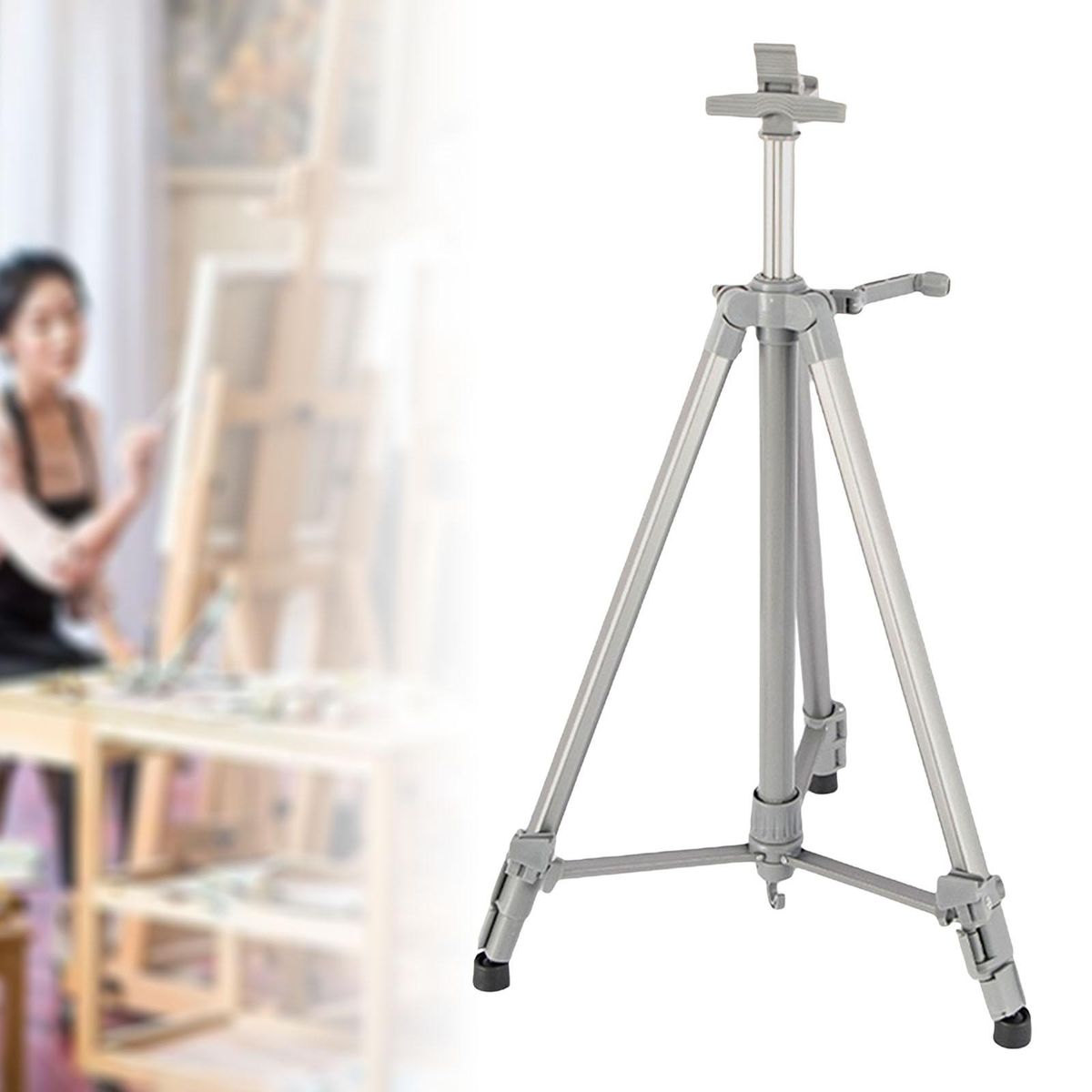 Artist Easel Stand Adjustable Height Drawing Grey