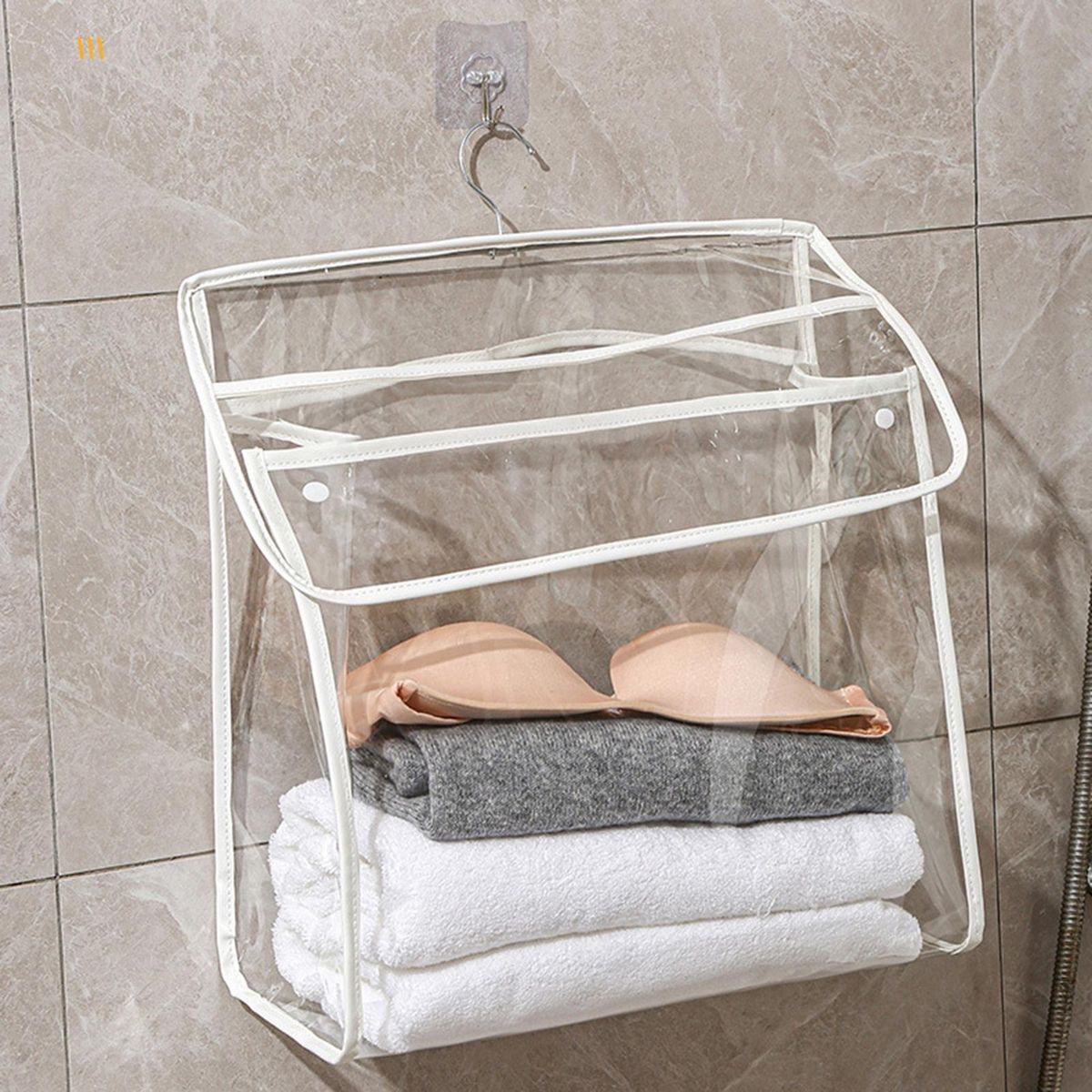Tpu Material Storage Bag Transparent Wall Storage Bag with Phone White