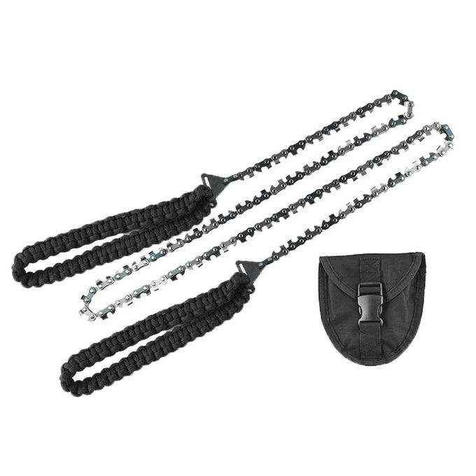 Portable Survival Chain  Emergency Pocket Hand Black Paracord+Bag