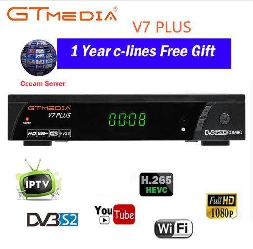 -S2 -T2 V7 PLUS Satellite TV Smart Set Top Box Combo Receiver H.265 WiFi