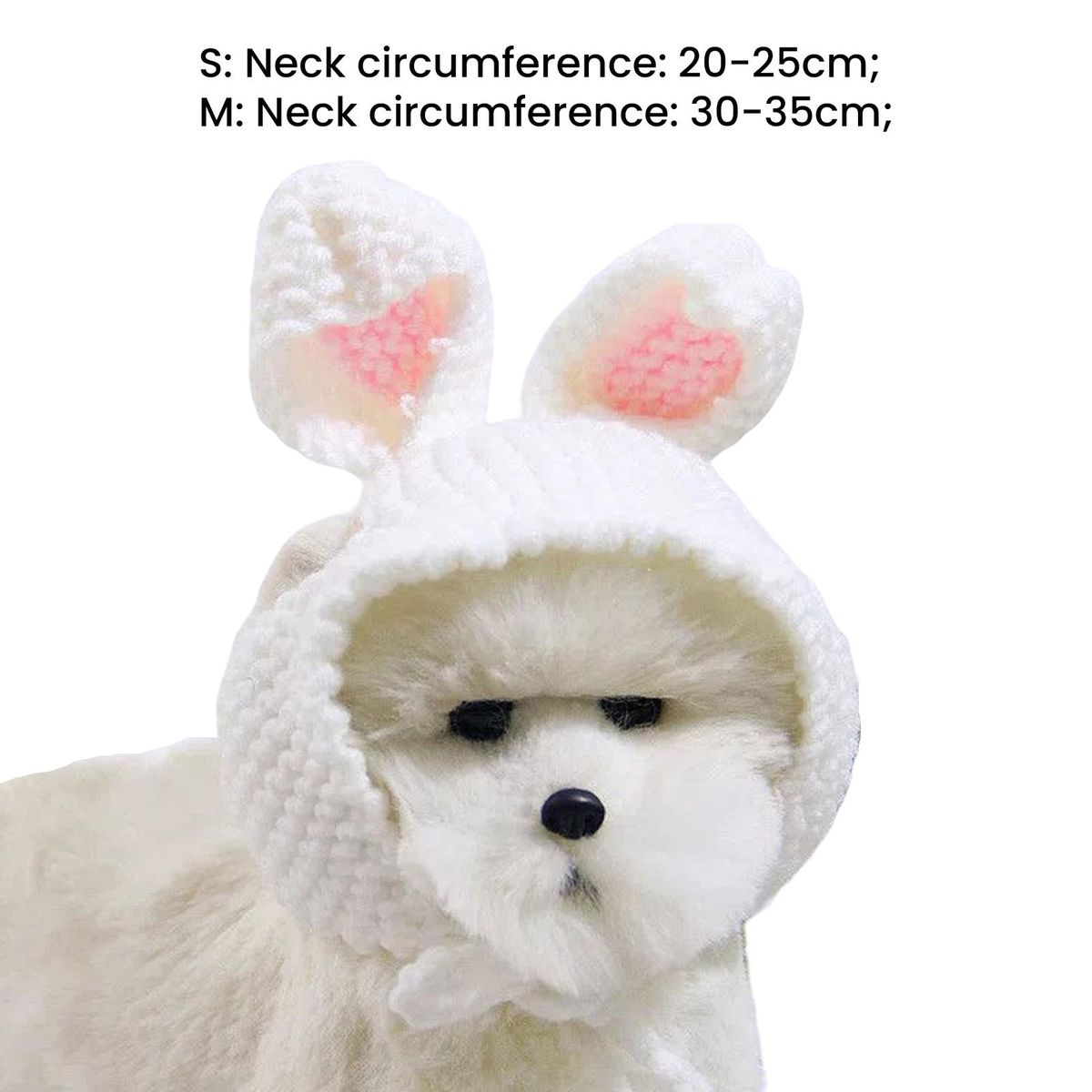Cat Hat Cute Rabbit Ears Hat Pet Dogs Cat Knitted Headwear White
