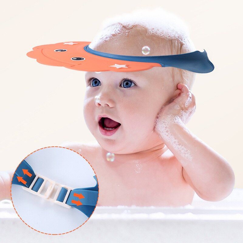 1Pcs Children's Silicone Shampoo Cap Adjustable Baby Shower Eye Protection Waterproof Hair Cap Soft Sun Hat Purple