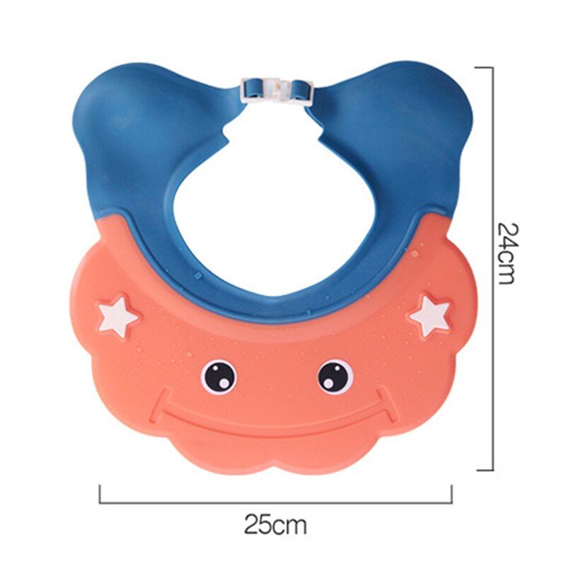 1Pcs Children's Silicone Shampoo Cap Adjustable Baby Shower Eye Protection Waterproof Hair Cap Soft Sun Hat Purple