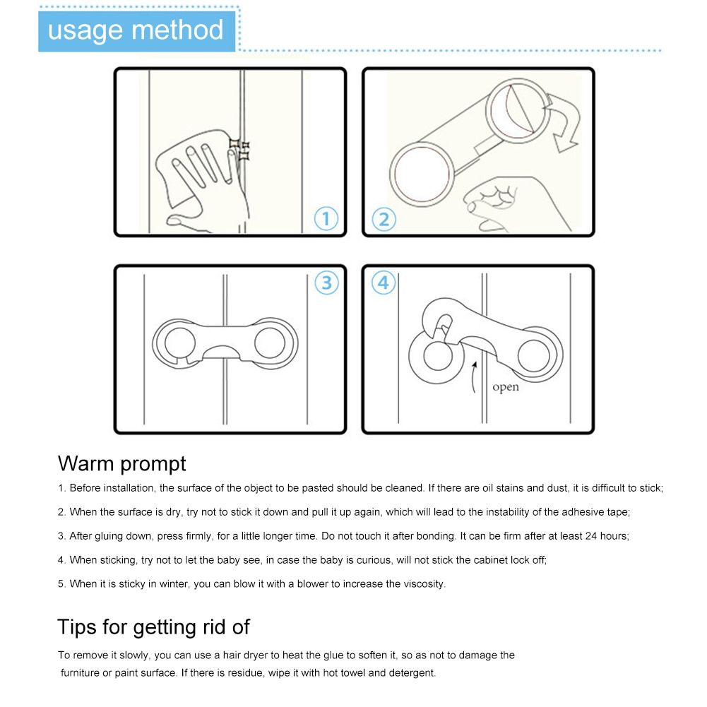 Baby Drawer Lock Kids Security Protector Lightweight Parts Little Child Accessories For Refrigerator Window Closet Wardrobe