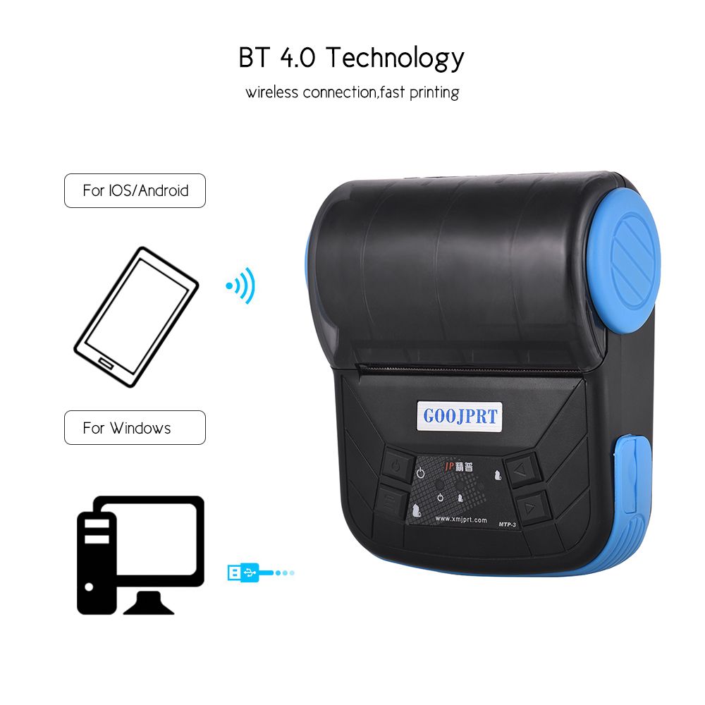 MTP-3 80mm BT Thermal Printer Portable Lightweight
