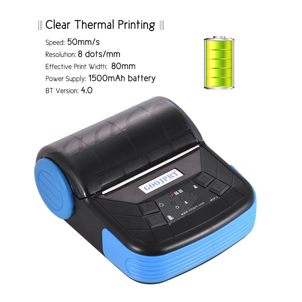 MTP-3 80mm BT Thermal Printer Portable Lightweight