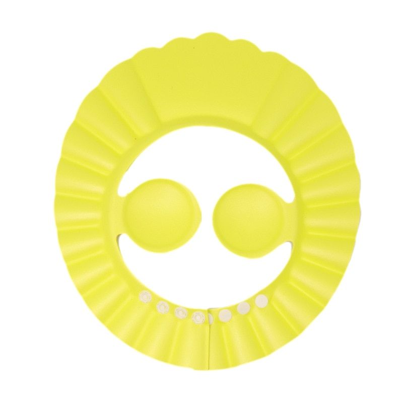 Baby Shower Cap Adjustable Hair Wash Hat For Newborn Infant Ear Protection Safe Children Kids Shampoo Shield Bath Head Cover Style 2 Yellow