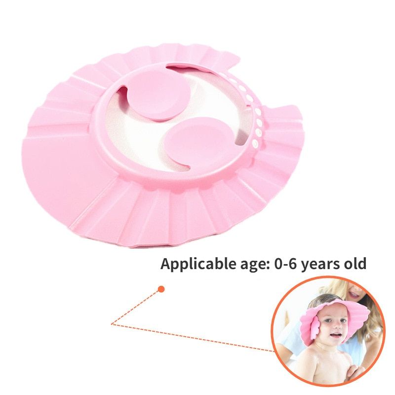 Baby Shower Cap Adjustable Hair Wash Hat For Newborn Infant Ear Protection Safe Children Kids Shampoo Shield Bath Head Cover Style 2 Yellow