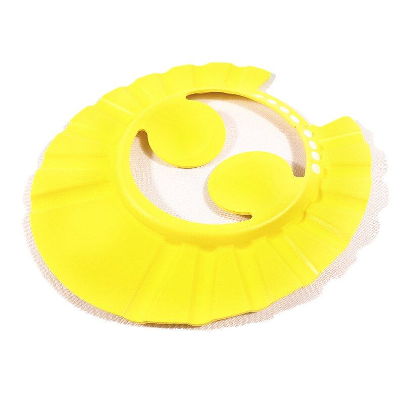 Baby Shower Cap Adjustable Hair Wash Hat For Newborn Infant Ear Protection Safe Children Kids Shampoo Shield Bath Head Cover Style 2 Yellow