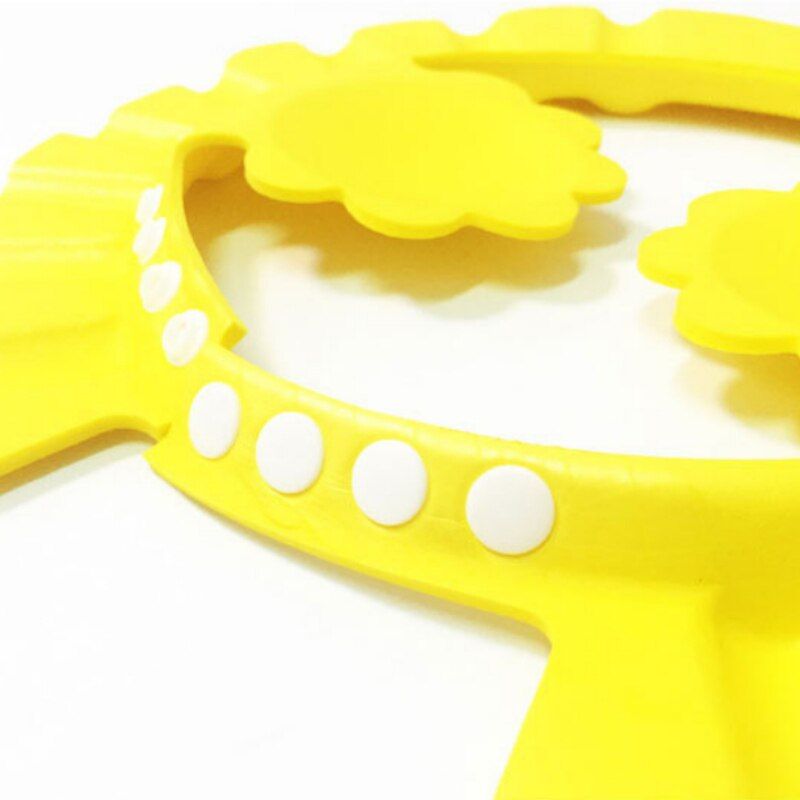 Baby Shower Cap Adjustable Hair Wash Hat For Newborn Infant Ear Protection Safe Children Kids Shampoo Shield Bath Head Cover Style 2 Yellow