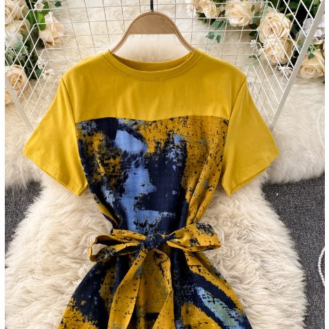 Print Maxi Dress- Yellow