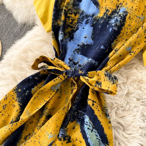 Print Maxi Dress- Yellow