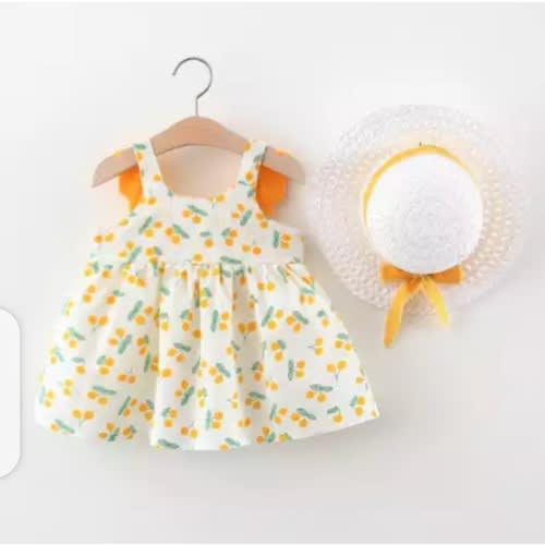 Lovely Baby Girl Free Butterfly Dress And Hat