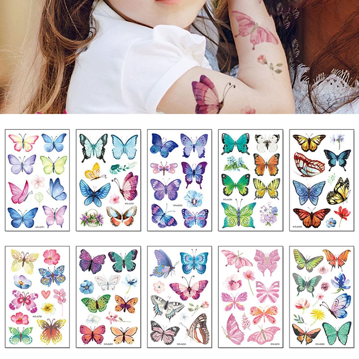 10Pcs Butterfly Temporary Butterfly Stickers Decals For