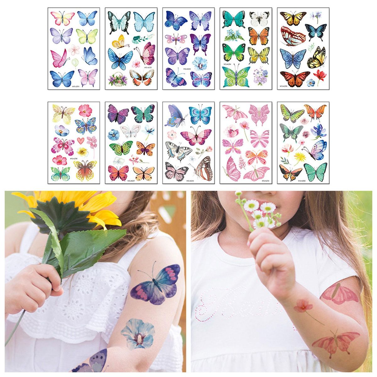 10Pcs Butterfly Temporary Butterfly Stickers Decals For