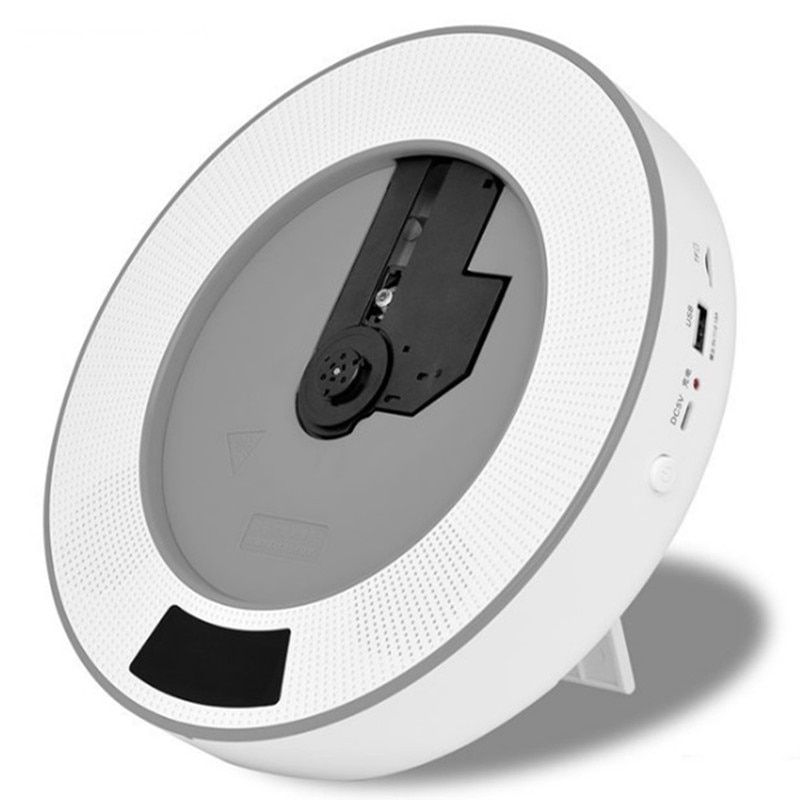 Wall Mounted CD Player Desktop Bluetooth 2 Speaker TF Card U Disk MP3 Portable Walkman Disc Machine Remote Sound LED Display USB