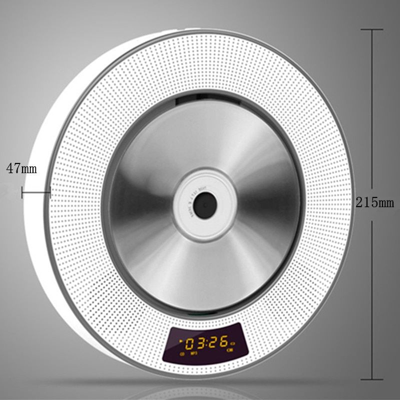 Wall Mounted CD Player Desktop Bluetooth 2 Speaker TF Card U Disk MP3 Portable Walkman Disc Machine Remote Sound LED Display USB