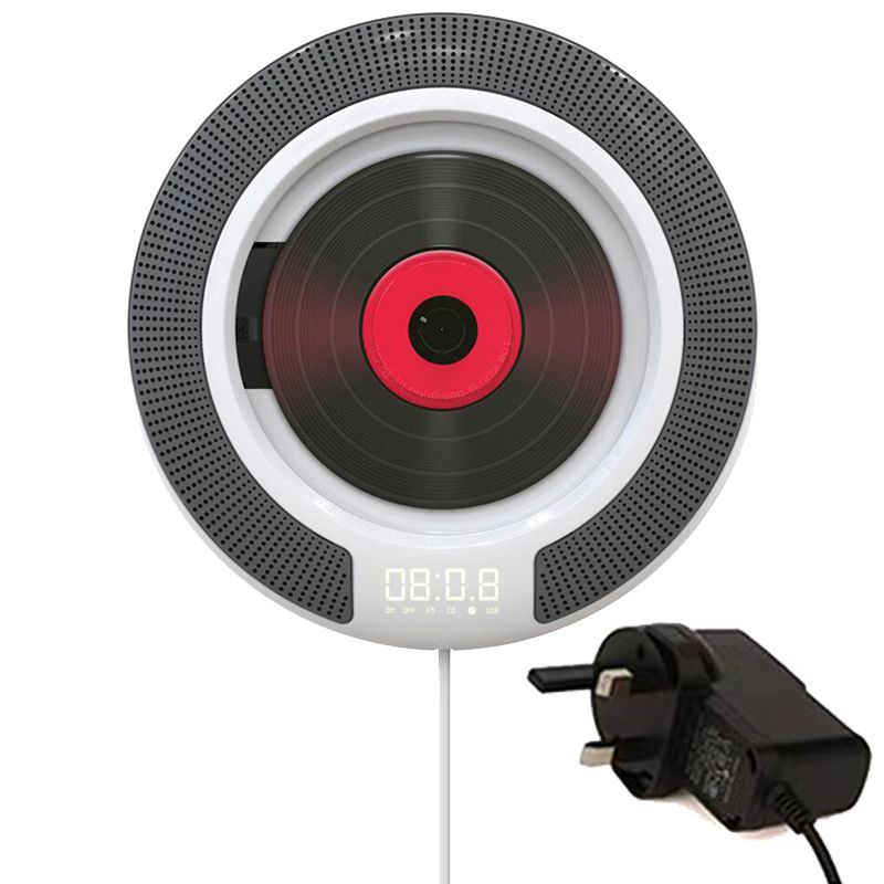 Portable Bluetooth-compatible CD Player Wall Mounted FM Radio Built-In HiFi Speaker With Remote Control Headphone Jack
