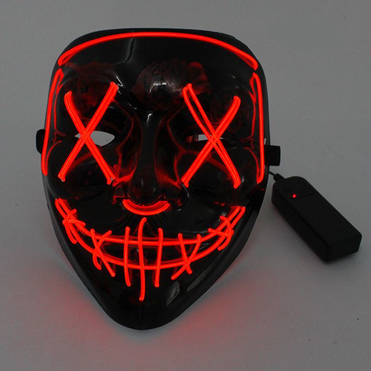 Halloween Mask Flashing Cosplay LED Vendetta Hacker Mask