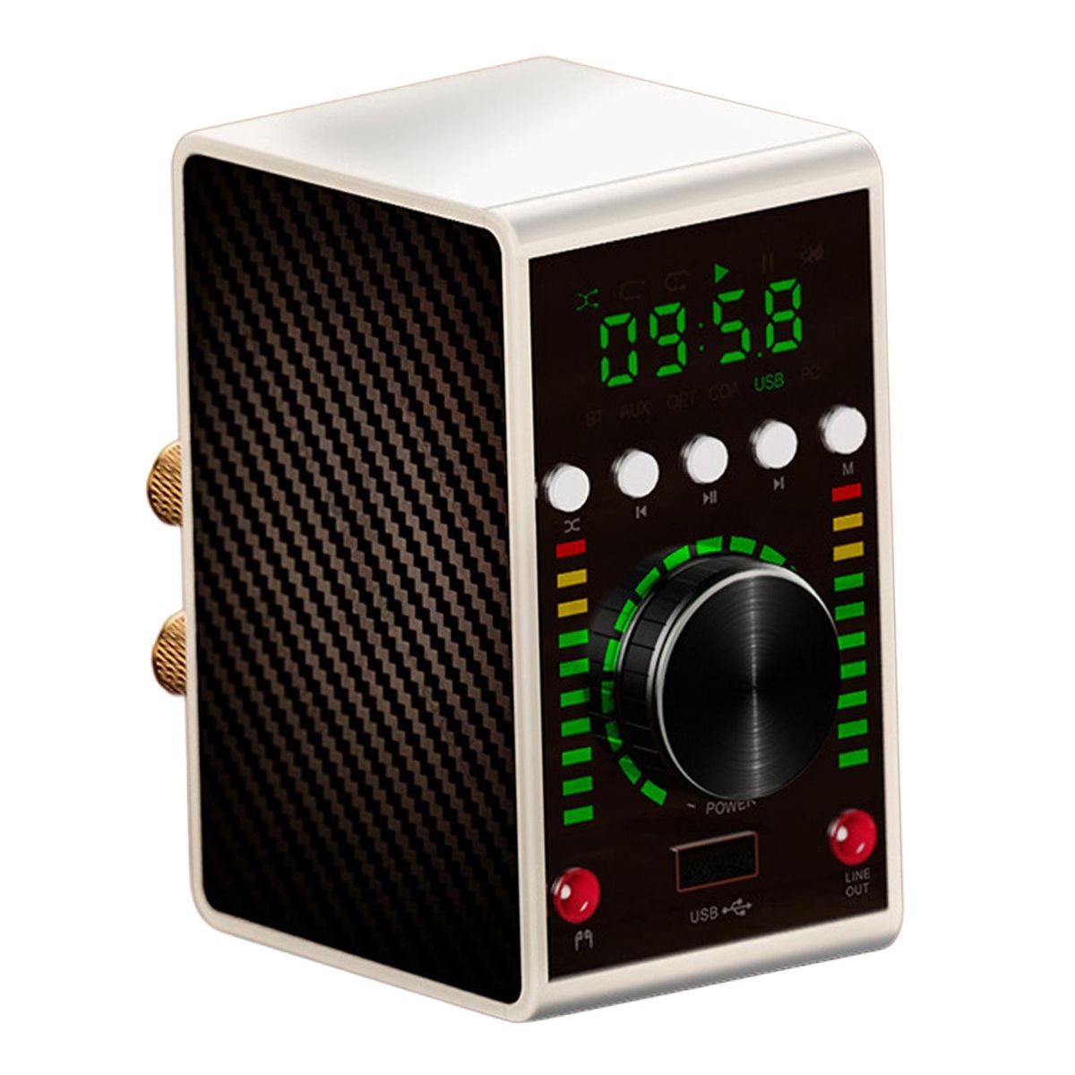 Bluetooth Audio Power Amplifier 2x 68W Power Sound Receiver Amp White