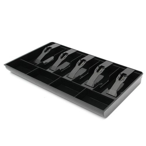 Cash Coin Register Replacement Money Drawer Storage Box With 5 Bill 4 Coin Trays Black