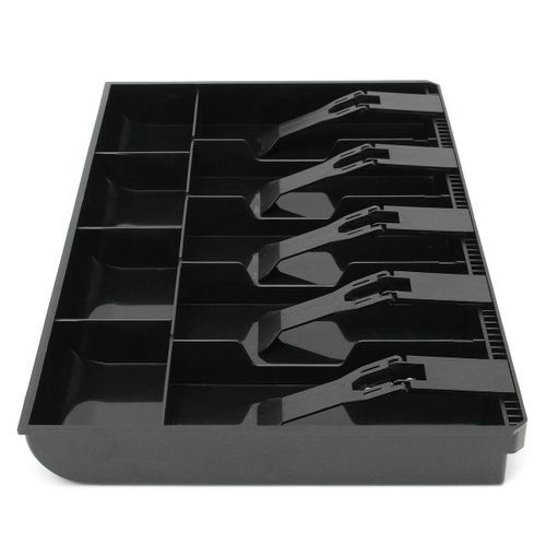 Cash Coin Register Replacement Money Drawer Storage Box With 5 Bill 4 Coin Trays Black