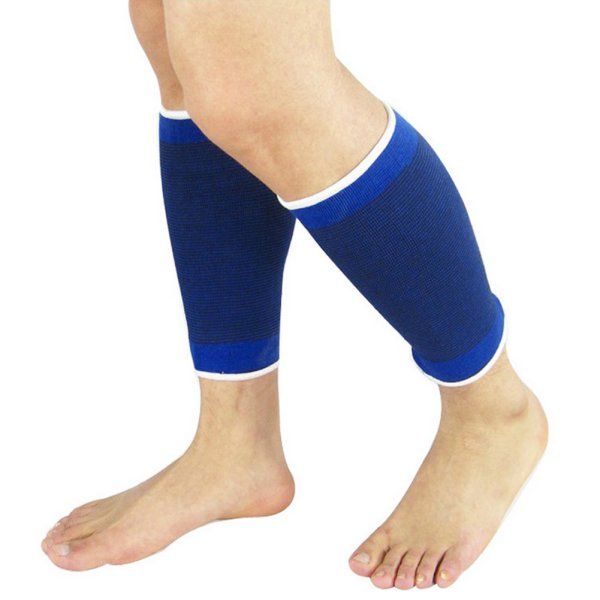 1 Pair Leg Support Sleeve Elastic Compression Leg Sleeve Bandage Pain Relief Sports Cycling Leg Wrap Sport Protection-Blue