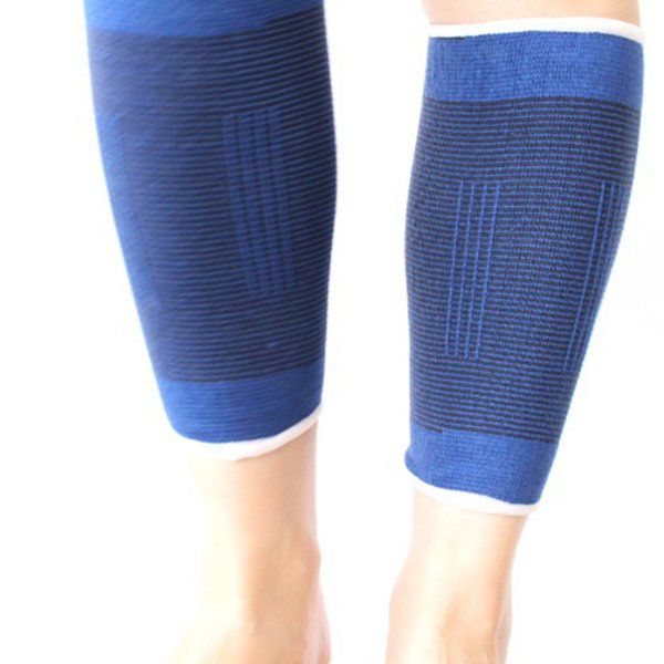 1 Pair Leg Support Sleeve Elastic Compression Leg Sleeve Bandage Pain Relief Sports Cycling Leg Wrap Sport Protection-Blue