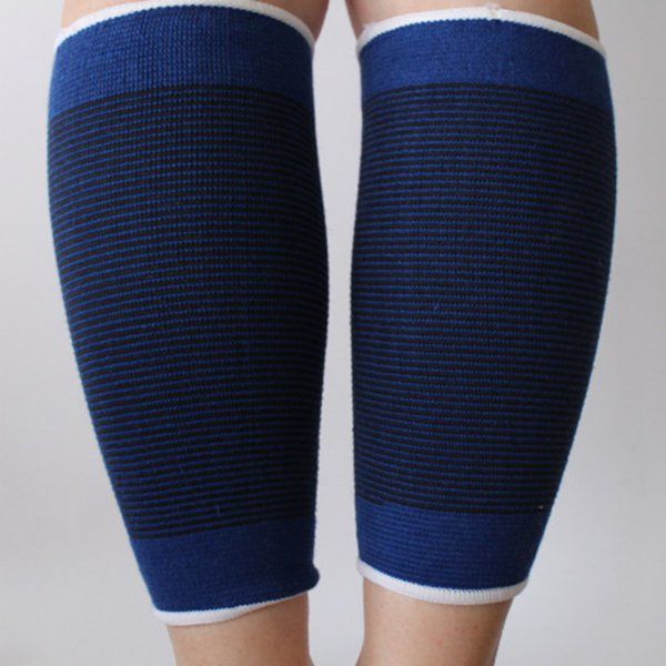1 Pair Leg Support Sleeve Elastic Compression Leg Sleeve Bandage Pain Relief Sports Cycling Leg Wrap Sport Protection-Blue