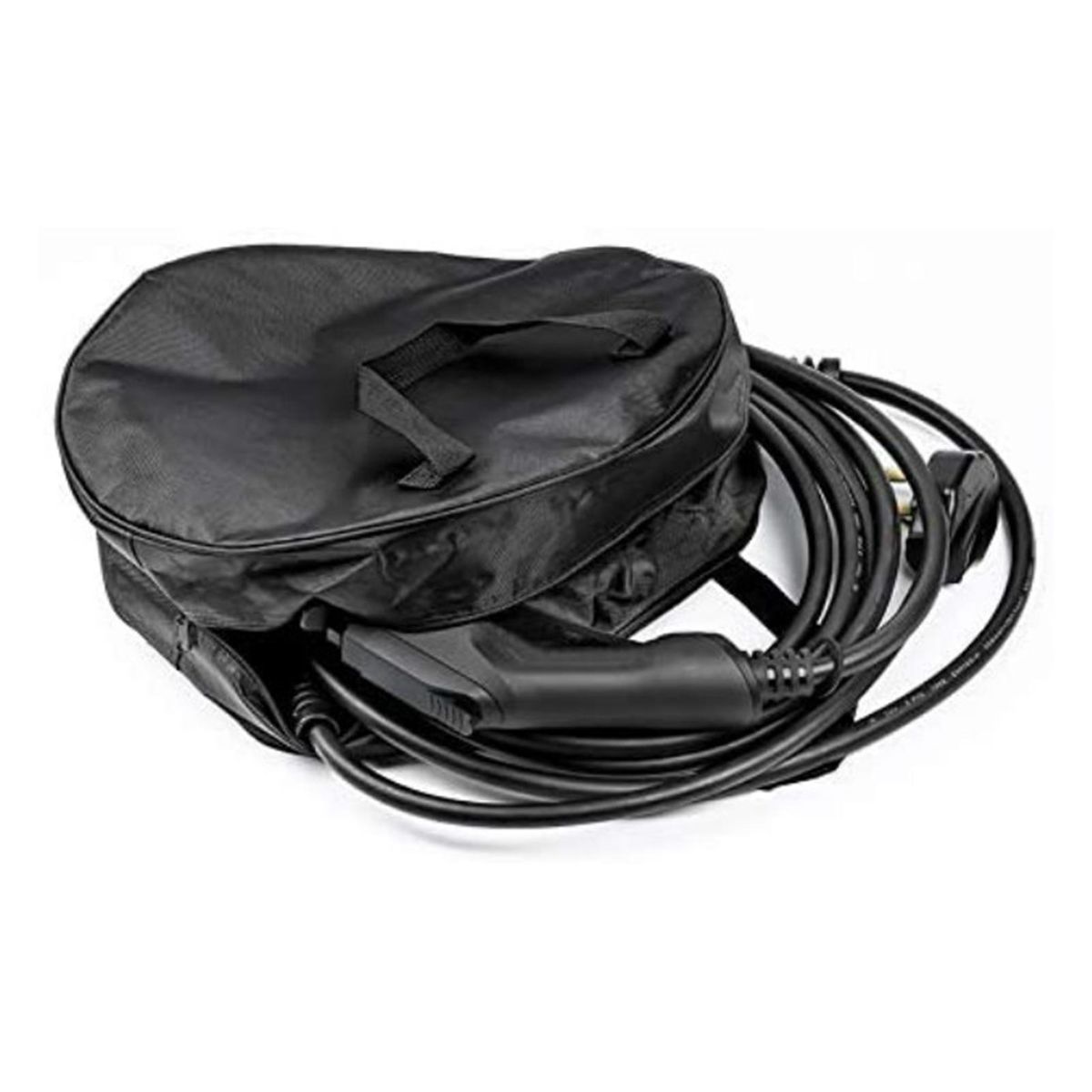 16 Inch Cable Storage Carry Bag With Carry Handle Double Zip Black Round Water Hose Storage Bag for Caravans Gardening Equipment 600D Oxford Cloth