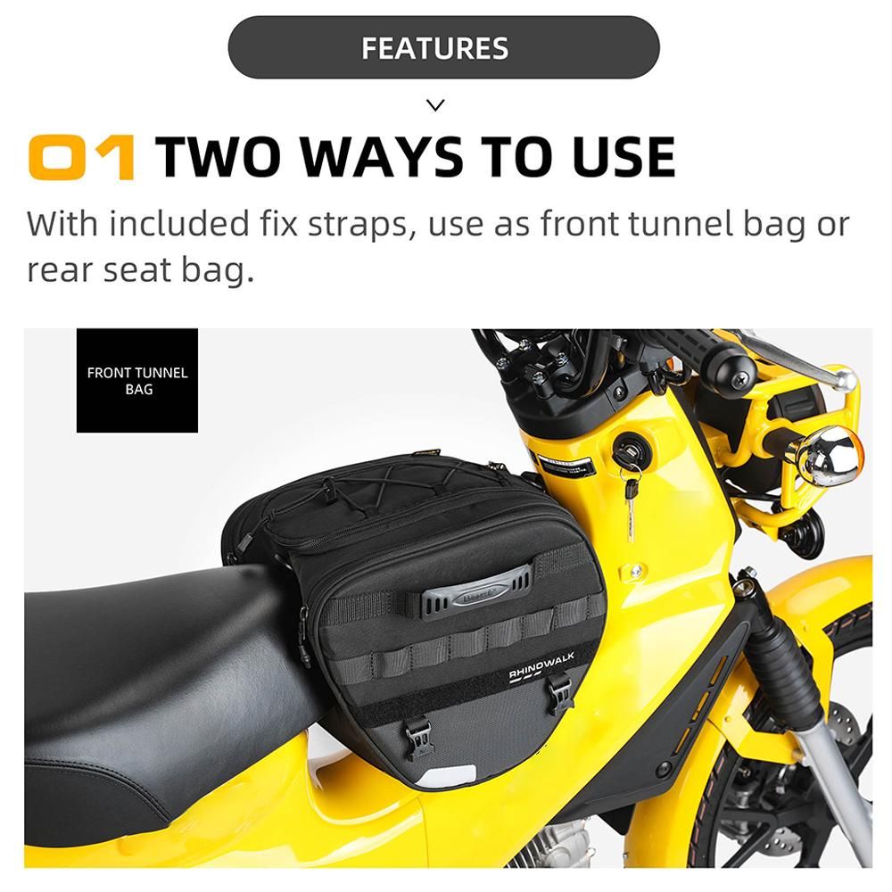 Large Capacity Motor Tunnel Bag Scooter Underbone Motorcycle Multifunction 15L Motorcross ReatSeat Bag Cycling Bag Shoulder Bag