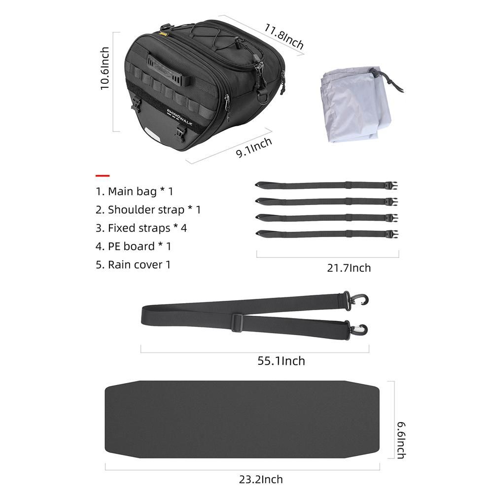 Large Capacity Motor Tunnel Bag Scooter Underbone Motorcycle Multifunction 15L Motorcross ReatSeat Bag Cycling Bag Shoulder Bag