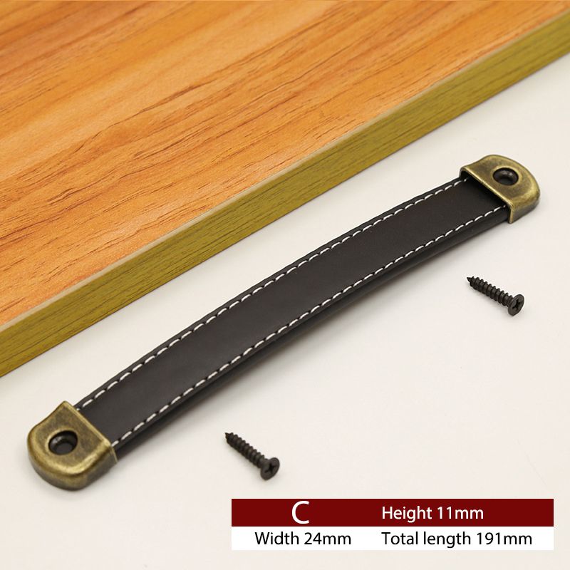 (model C)Furniture Door Handles Cowhide Small Wardrobe Drawer Door Pull Leather Kitchen Cabinet Handles Hardware Door Handle
